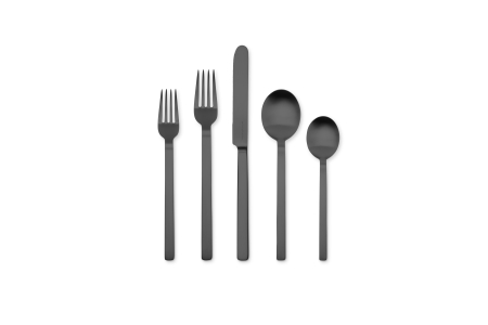 005 - Cutlery set 5pcs Stile Oro Nero Ice